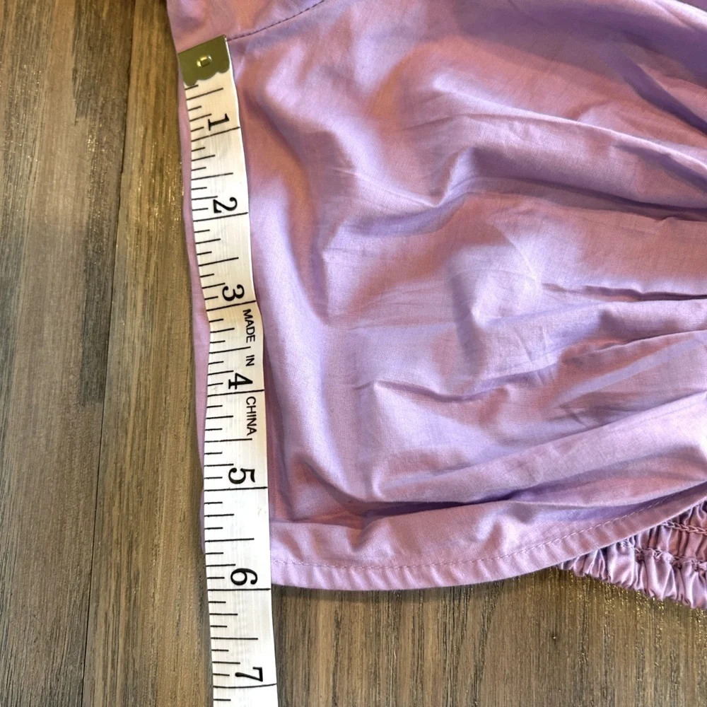 MONKI ASOS Purple Puff Sleeve Crop Top Sz 44 Festival Renaissance Coquette Girly